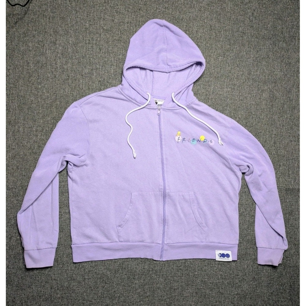 Looney Tunes x Friends Purple Full Zip Hoodie Bugs Bunny Warner Bros Size XL